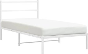 vidaXL fehér fém ágykeret fejtámlával 107x203 cm