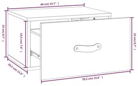 2 db falra szerelhető éjjeliszekrény 40 x 29,5 x 22 cm