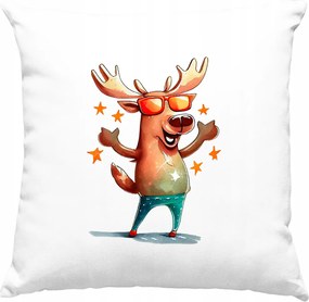 Vicces rénszarvas párna Cool Style fehér