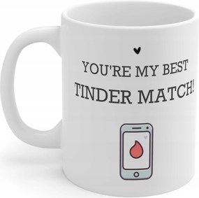 Bögre Ajándék Fiúnak Lánynak Felirat You are my best Tinder Match