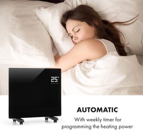 Bornholm Single Smart, konvektor, 1000 W, vezérlés applikáción keresztül, fekete