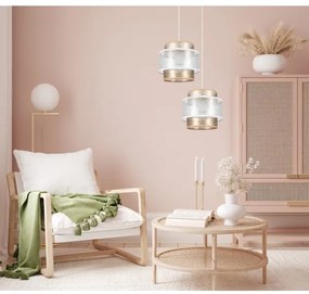 Csillár zsinóron GABI 2xE27/60W/230V arany/fehér átm. 30 cm