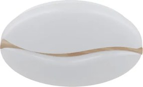 Globo 41790-18 Mennyezeti lámpa, fém fehér, műanyag fehér, fa barna, több szint fali kapcsolóval, színek rögzíthetők, memória funkció, ø: 330mm, M: 70mm, tartozék: LED 24W 230V, 2860lm forrás, 1910lm kimenet, CCT 3000/6000/4200K