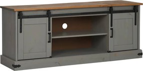 vidaXL HALDEN szürke tömör fa TV szekrény 2 tolóajtóval 150x40x60 cm
