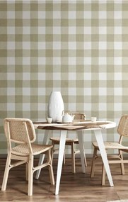 Parato Cristiana Masi Top Stripes Pic-Nic fehér-zöld kockás vlies tapéta – 38435