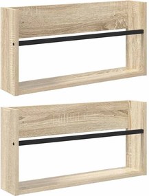 vidaXL Magazin állvány 2 pcs Sonoma tölgy 60 x 12 x 30 cm Faanyag