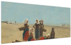 Kép - Eugène Boudin, Women on the Beach at Berck, reprodukciók (120x50 cm)