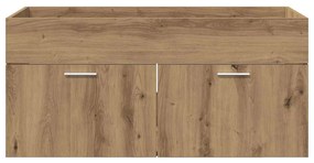 vidaXL Mosdókagyló szekrény tárolóval ajtóval Artisan tölgy Faanyag