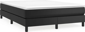 vidaXL fekete műbőr rugós ágy matraccal 140 x 190 cm