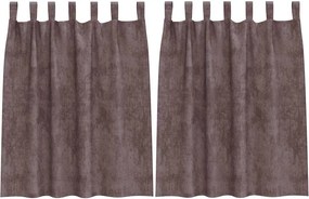 vidaXL Bársonyfüggönyök függönyökkel 2 pcs Barna 140 x 140 cm Bársony