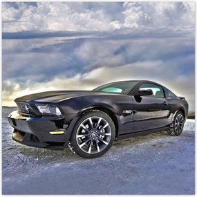 Poszterek 100x100 Ford Mustang a hóban Autó Klasszikus Made in Usa