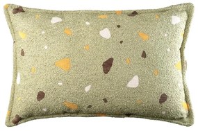 Zöld buklé-zsenília párna gyerek kanapéhoz Terrazzo Bolster – Wigiwama