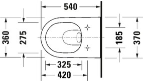 Duravit 29030900212 - Perem nélküli függesztett WC D-CODE, kerámia / fényes fehér