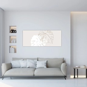 Kép - Line art monstera N⁰2 (120x50 cm)