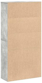 betonszürke szerelt fa könyvespolc 60x24x120 cm