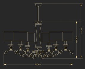 Csillár Arany AVERNO KUTEK AVE-ZW-6-Z-A