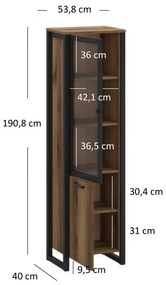 Vitrin Marni 1D1W (sötét delano tölgy). 1053040