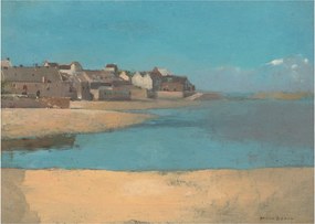 Üveg kép - Odilon Redon, Village by the Sea in Brittany, reprodukciók (70x50 cm)