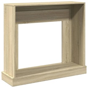 sonoma tölgy színű szerelt fa kandallóburkolat 100x30x87,5 cm