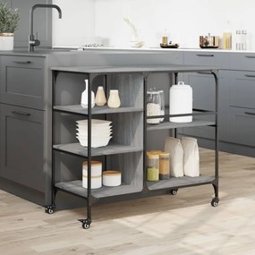szürke sonoma színű szerelt fa zsúrkocsi 100 x 45 x 89,5 cm