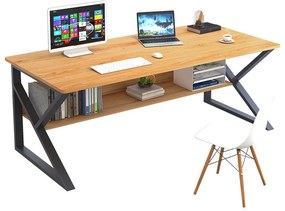 Polcos íróasztal, bükkfa/fekete, TARCAL 140
