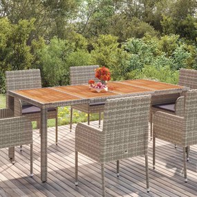 vidaXL szürke polyrattan falapos kerti asztal 190 x 90 x 75 cm
