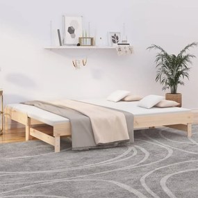 tömör fenyőfa kihúzható kanapéágy 2x(80x200) cm
