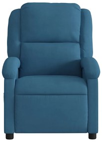 kék bársony dönthető fotel
