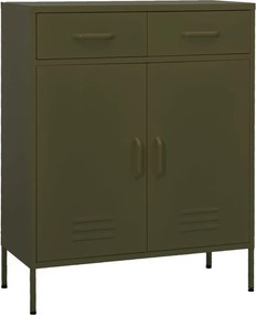 vidaXL olívazöld acél tárolószekrény 80 x 35 x 101,5 cm