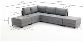 Bézs sarokkanapé (bal oldali) Fly – Balcab Home