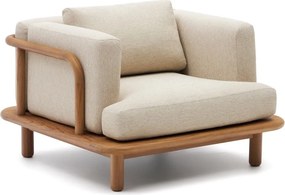 Bézs-natúr színű tömörfa kerti fotel Turqueta – Kave Home