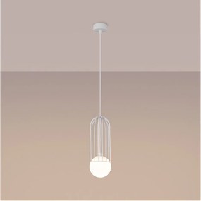 Fehér függőlámpa üveg búrával Belinda – Sollux