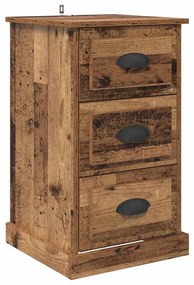 vidaXL Éjjeliszekrény fiókkal Öreg fa 39 x 39 x 67,5 cm Faanyag