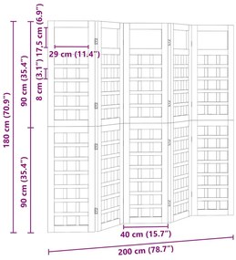Kültéri adatvédelmi képernyő Kézi 5 pcs Barna 200 x 180 cm