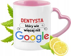 Fogorvosi bögre Rózsaszín, szív alakú füllel Kávé ajándék