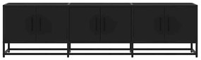 fekete szerelt fa és fém TV-szekrény 150x35x41 cm