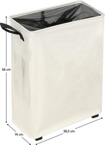 Összecsukható szennyestartó kerekekkel, bézs, PRIOR