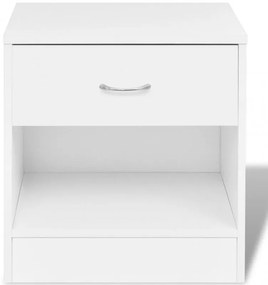 242547  Nightstand 2 pcs with Drawer White