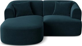 Petróleum színű bársony sarokkanapé (bal oldali-heverő résszel) Campi – Cosmopolitan Design