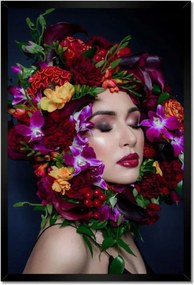 Poszterek keretben 40x60 Virágos szépség Csaj