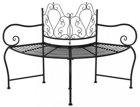 fekete acél fa körüli pad 150 cm