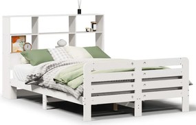 vidaXL fehér tömör fenyőfa ágy matrac nélkül 140 x 200 cm