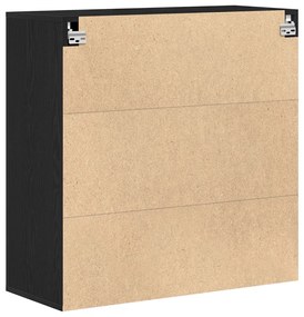 Falipolc Fekete tölgy 80x33x80 cm Szerelt fa