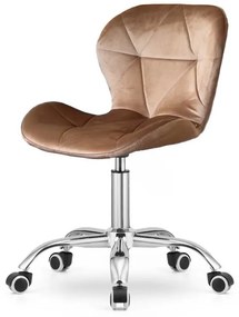 Dolgozószobai szett – összecsukható íróasztal ZARIMO 80×40 cm fehér + irodai szék AVOLA VELVET világosbarna