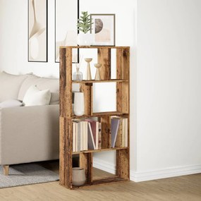 antik fa színű szerelt fa könyvespolc 60 x 20 x 120 cm