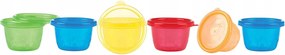 Nuby Pick Nick Snack Cups 6x120 ml tál fedővel, BPA-mentes mix