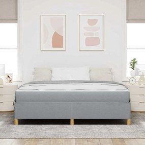 Boxrugós ágy Világosszürke és Fehér 180 x 200 cm szövet