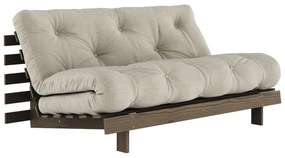 Bézs len kinyitható kanapé 160 cm Roots – Karup Design
