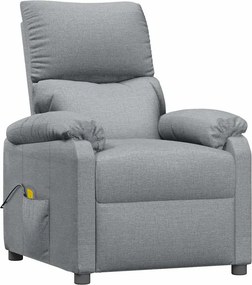 vidaXL világosszürke szövet masszázsfotel