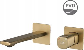 Falsík Alatti Mosdó Csaptelep Szálcsiszolt Arany, Kattanó Dugóval